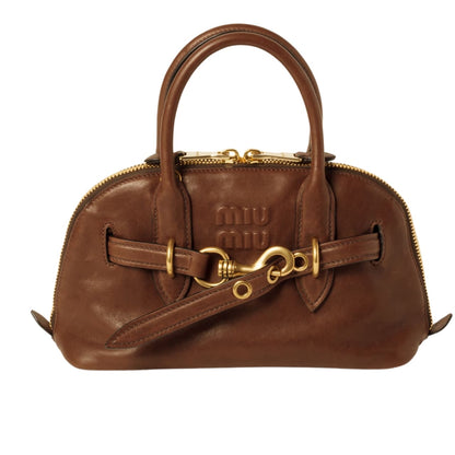 MIUMIU AVENTURE NAPPA TOP HANDLE BAG OAK 28CM 5BB169 2BBL F0316 V OOO