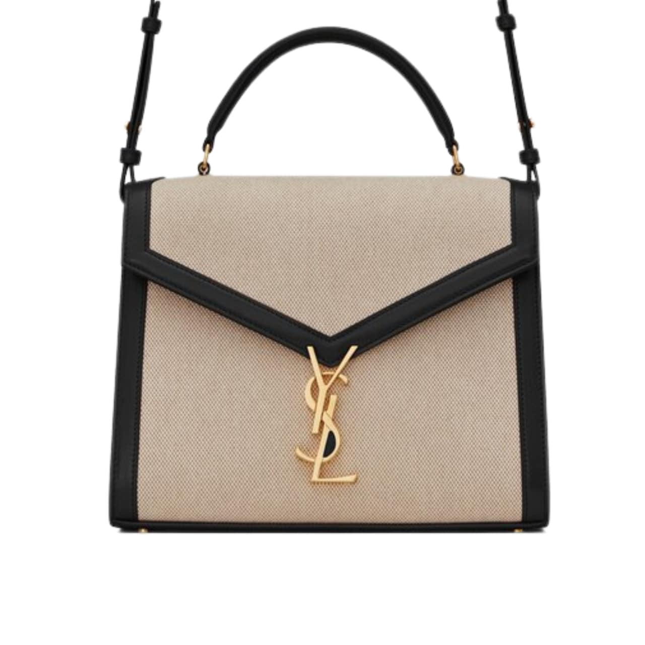 YSL CASSANDRA MEDIUM TOP HANDLE BAG IN CANVAS 25CM
