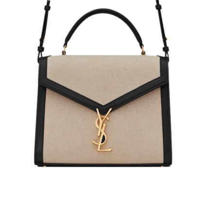 YSL CASSANDRA MEDIUM TOP HANDLE BAG IN CANVAS 25CM