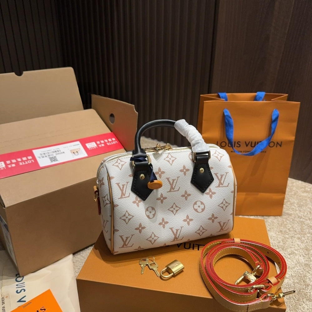 LV SPEEDY BANDOULIÈRE 20 MONOGRAM DUNE COATED CANVAS 20CM M46906