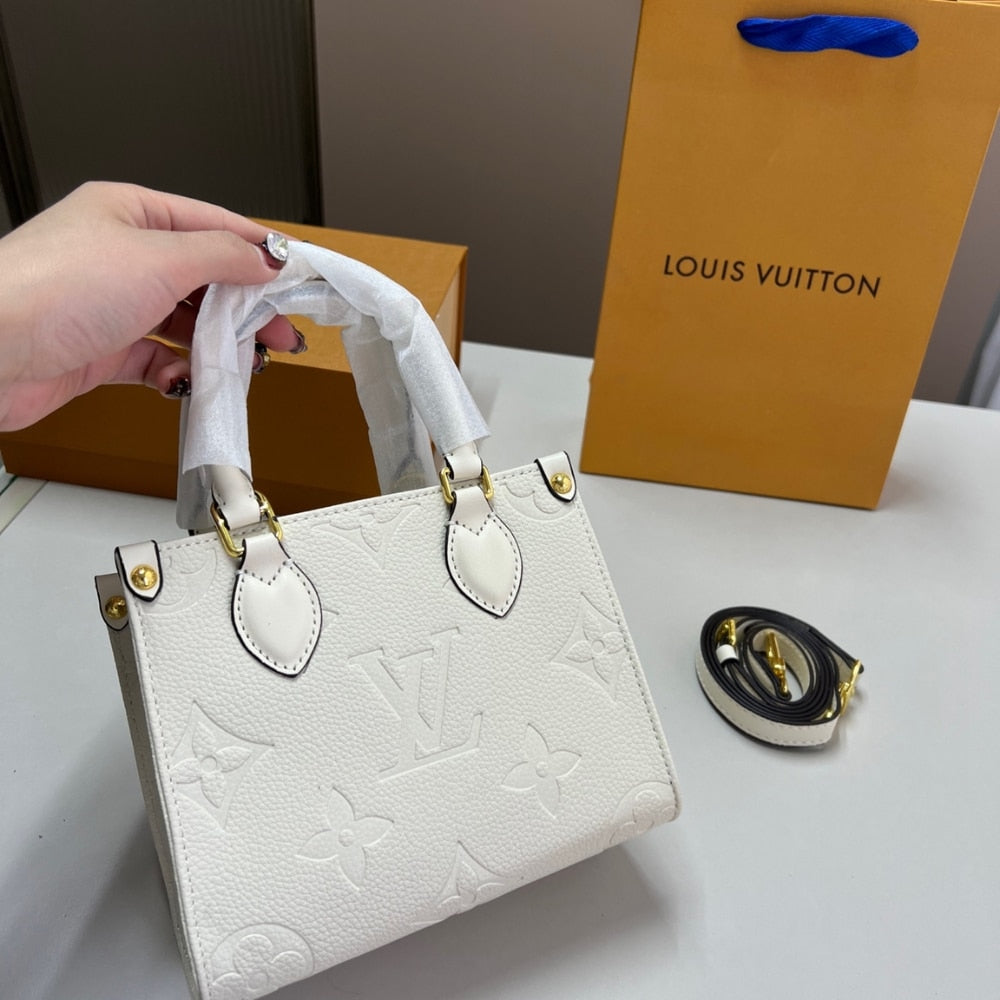 LV ONTHEGO BB MONOGRAM EMPREINTE WHITE 18CM