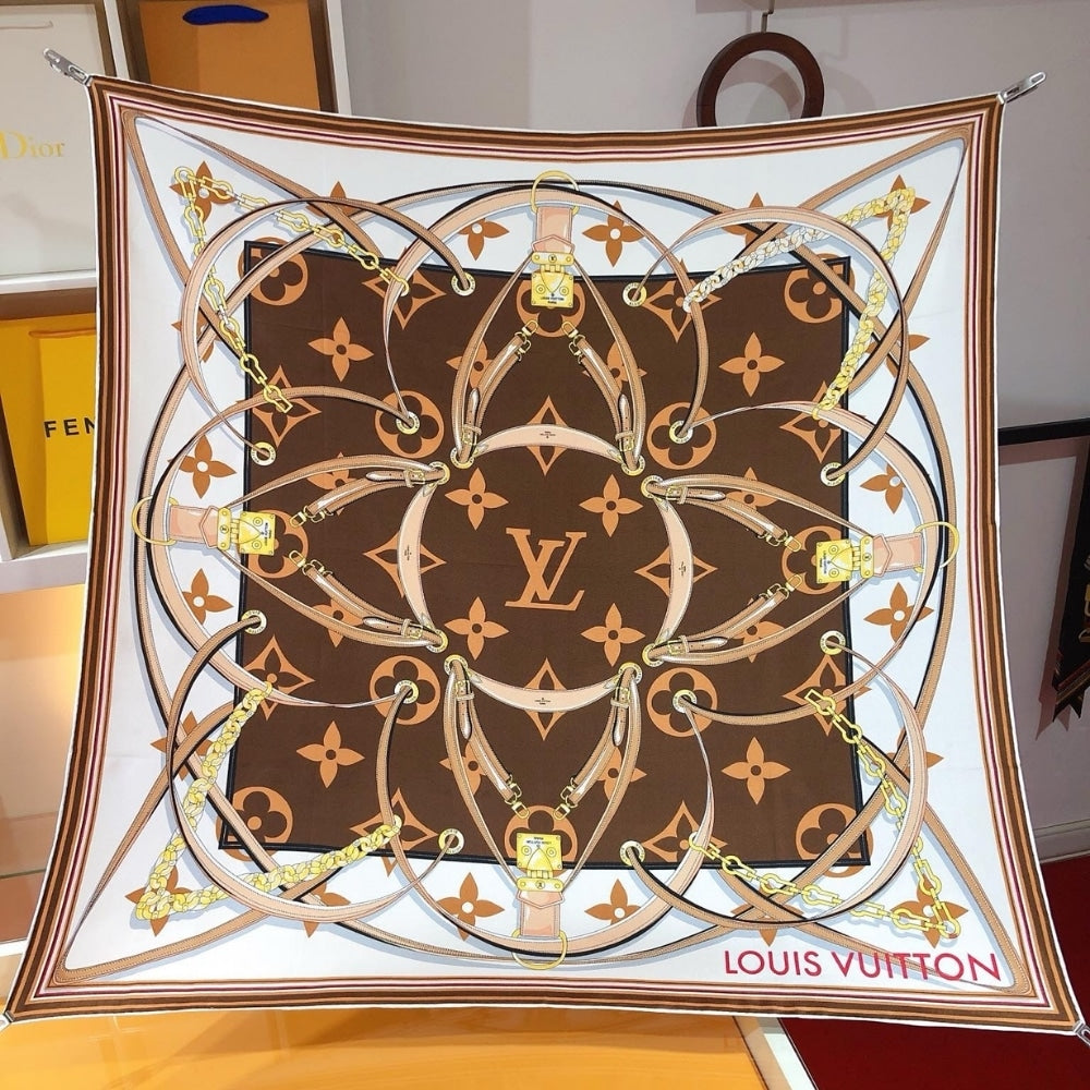 LV ULTIMATE MONOGRAM SCARF IN BROWN 90CM M77639
