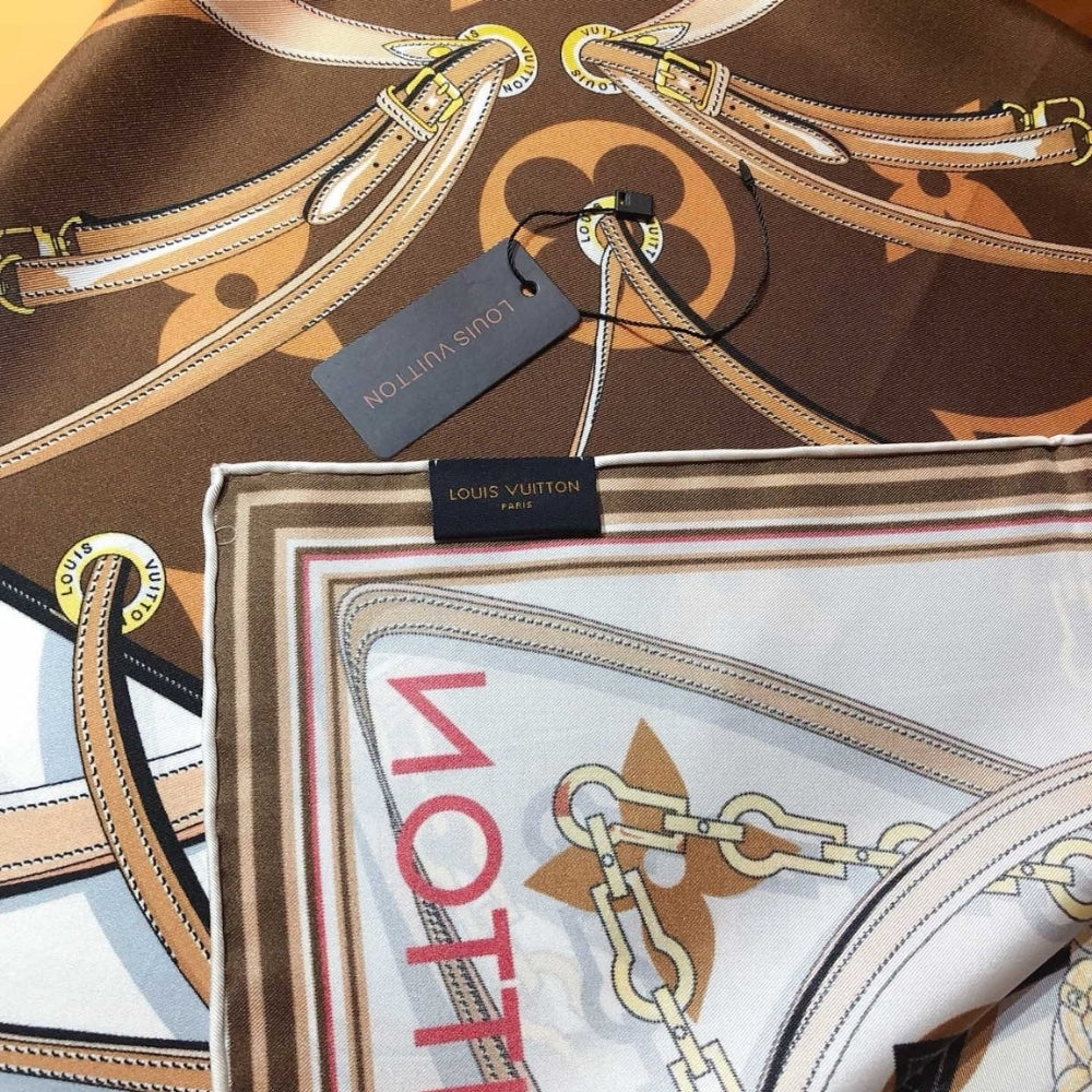 LV ULTIMATE MONOGRAM SCARF IN BROWN 90CM M77639