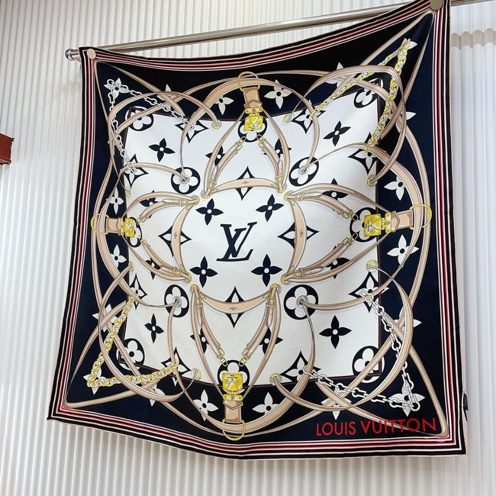 LV ULTIMATE MONOGRAM SCARF IN BLACK 90CM M76649