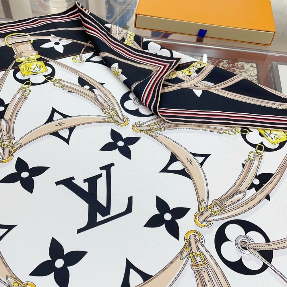 LV ULTIMATE MONOGRAM SCARF IN BLACK 90CM M76649