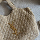 YSL RAFFIA MAXI TOTE BAG BEIGE 40CM