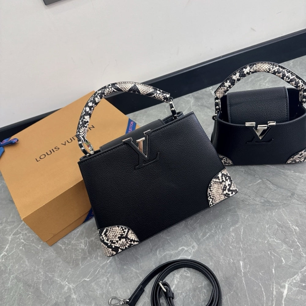 LV CAPUCINES PYTHON HANDBAG 27CM