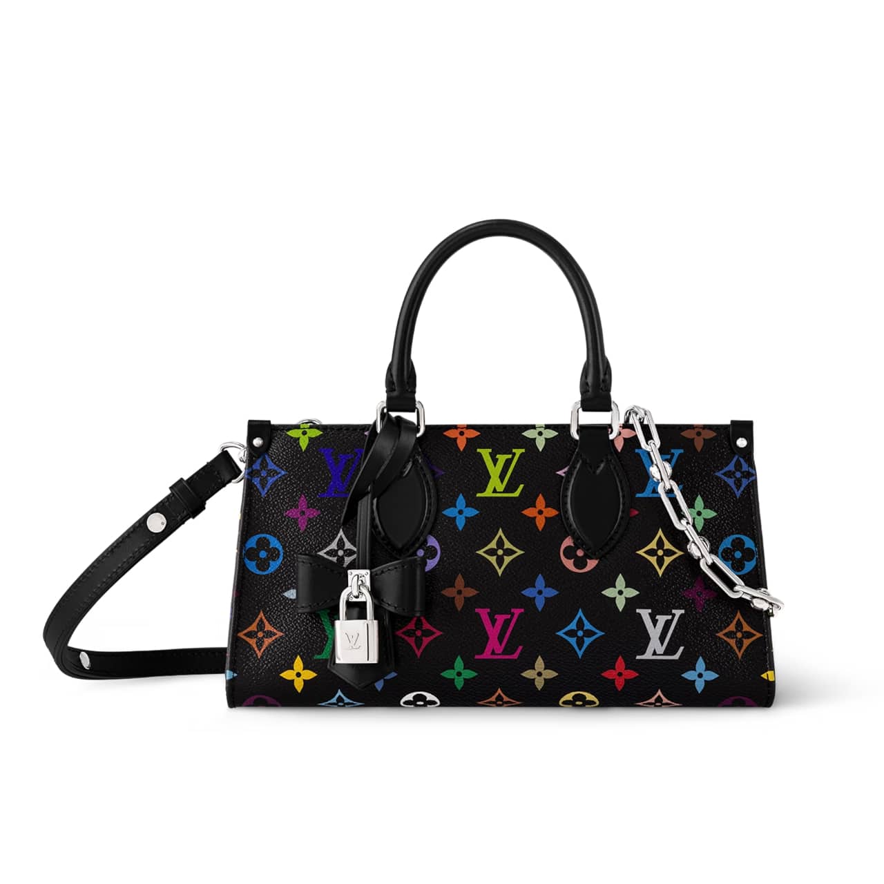 LV X TAKASHI MURAKAMI ONTHEGO EAST WEST CHAIN BLACK 25CM M13260