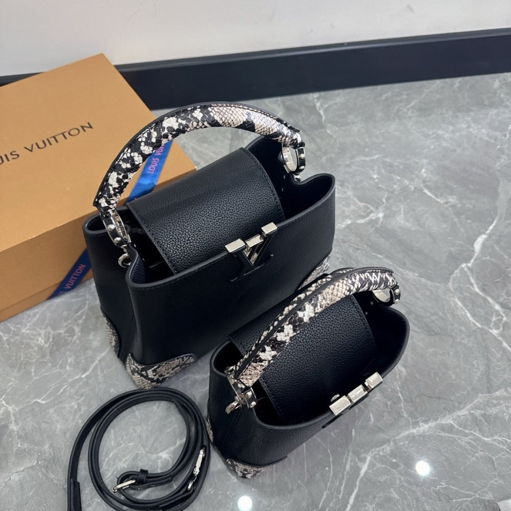 LV CAPUCINES PYTHON HANDBAG 27CM