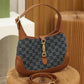 GG 637092 subaxillary bag Leather brown blue canvas