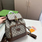 GG BACKPACK WITH INTERLOCKING G BEIGE AND EBONY 26CM