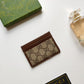 GG INTERLOCKING G SLIM CARDHOLDER BROWN 10CM