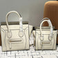 CELINE NANO LUGGAGE BAG IN DRUMMED WHITE 26CM