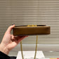 CELINE CHAIN TRIOMPHE IN SHINY CALFSKIN SHOULDER BAG SILVER GOLDEN BROWN 20CM