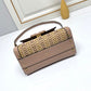 VO GARAVANI SMALL VSLING WICKER HANDBAG PINK 22CM