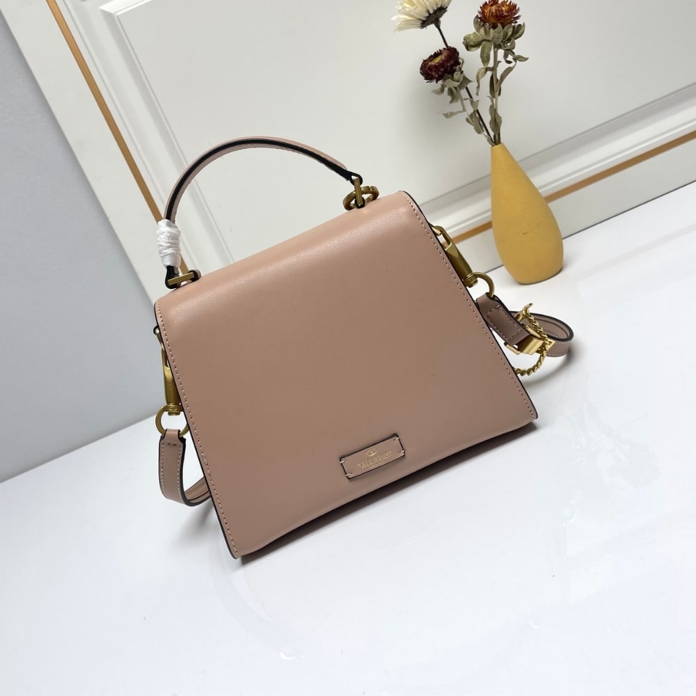 VO GARAVANI SMALL VSLING WICKER HANDBAG PINK 22CM