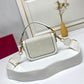 VO GARAVANI ALLTIME VLOGO WOVEN LEATHER SHOULDER BAG WHITE 22CM