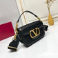 VO GARAVANI ALLTIME WOVEN LEATHER SHOULDER BAG BLACK 22CM