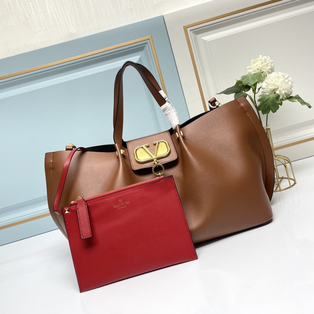 VO GARAVANI LARGE VLOGO ESCAPE SHOPPER TOTE BROWN 41CM