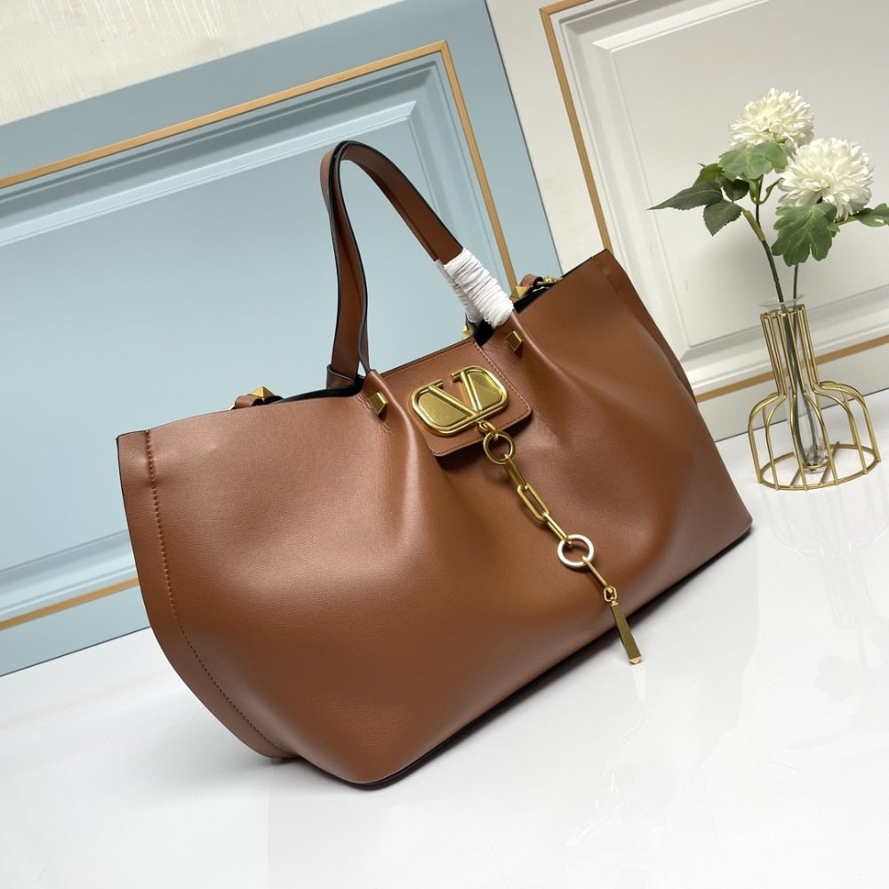 VO GARAVANI LARGE VLOGO ESCAPE SHOPPER TOTE BROWN 41CM