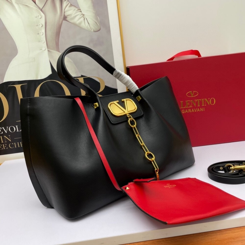 VO GARAVANI LARGE VLOGO ESCAPE SHOPPER TOTE BLACK 41CM