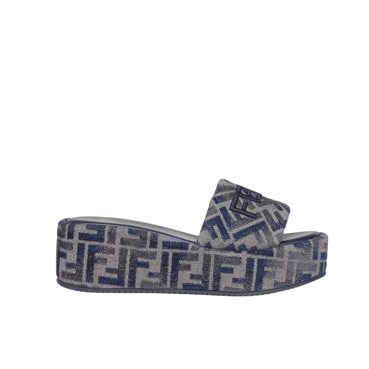 FD SUNSHINE FF DENIM FLATFORM SLIDES BLUE 8R8515AOSIF1PZE