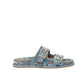 FD FEEL  FF JACQUARD VELVET SLIDES LIGHT BLUE  8X8326AOTMF1R88