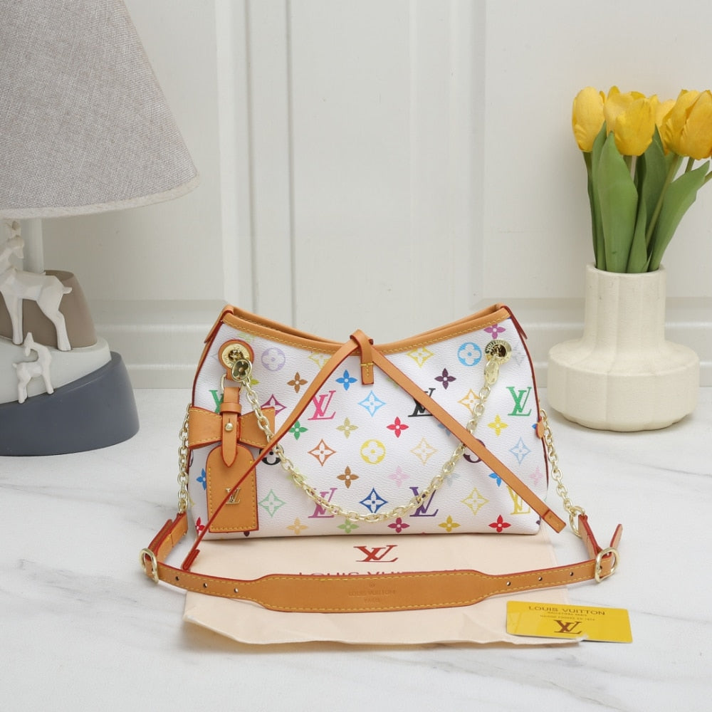 LV CARRYALL BB BAG MONOGRAM MULTICOLORE BLANC 26CM