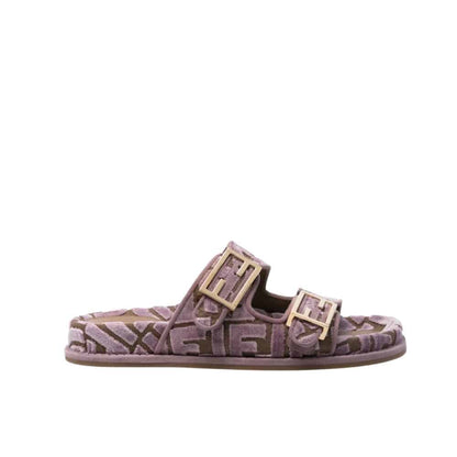 FD FEEL FF JACQUARD VELVET SLIDES AMETHYST PURPLE