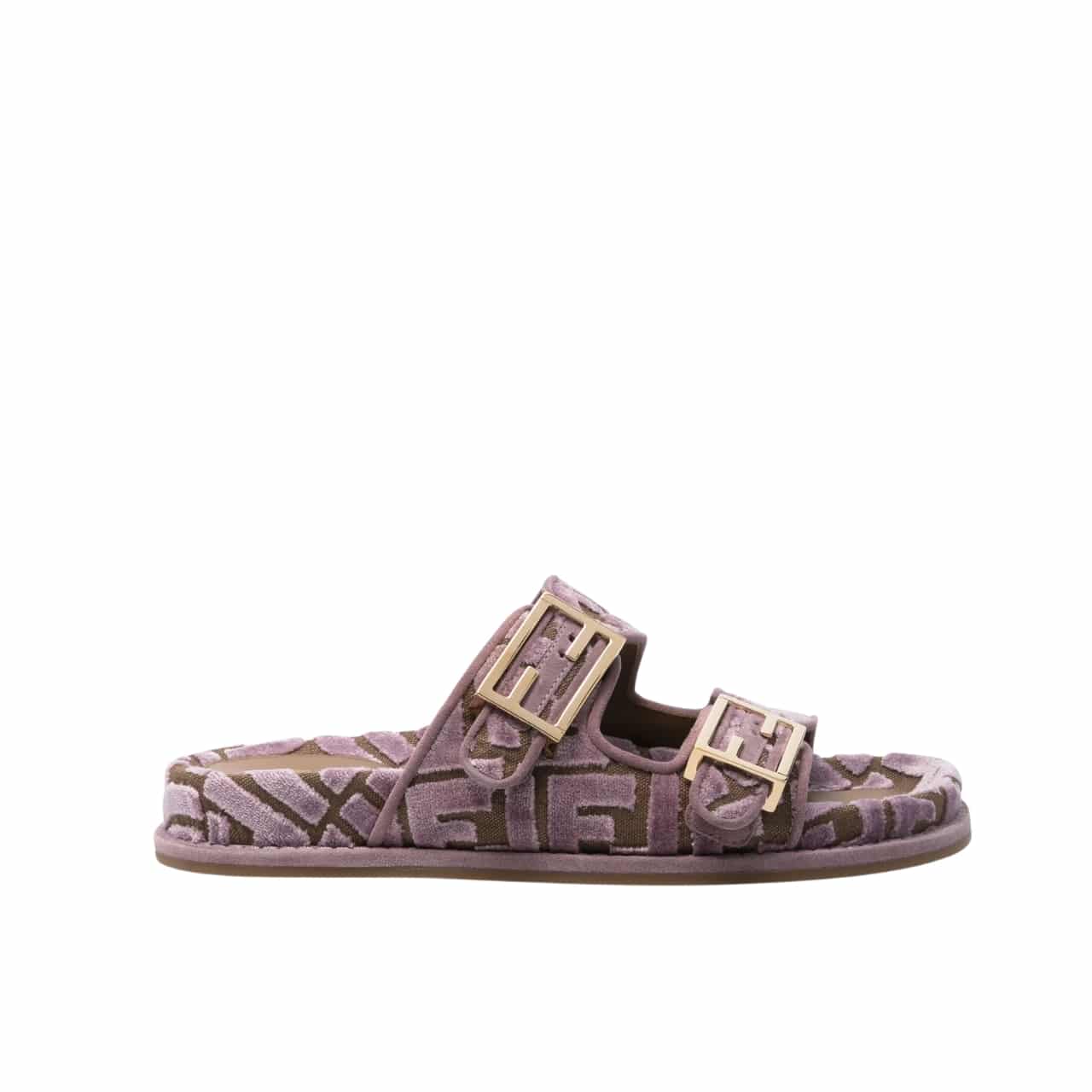 FD FEEL FF JACQUARD VELVET SLIDES AMETHYST PURPLE