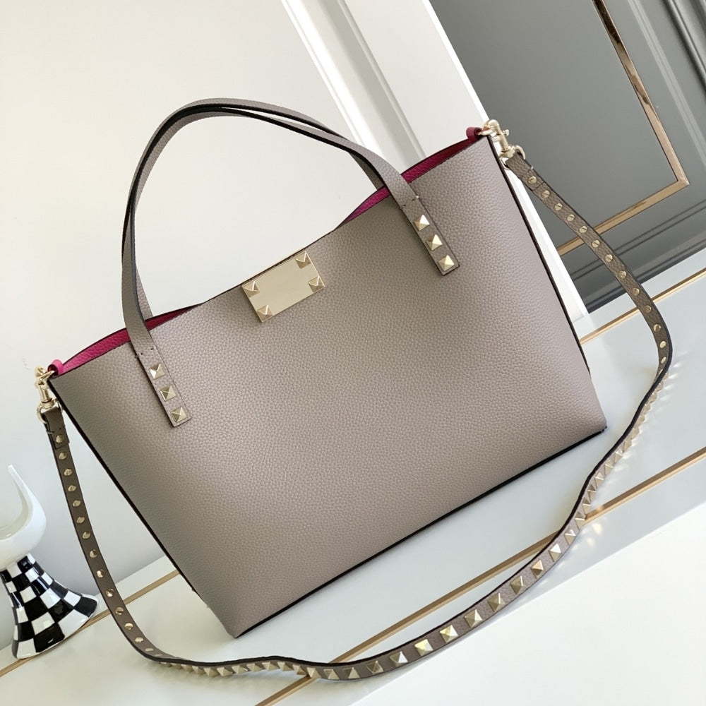 VO GARAVANI ROCKSTUD SMALL TOTE BAG GREY GENUINE 28CM