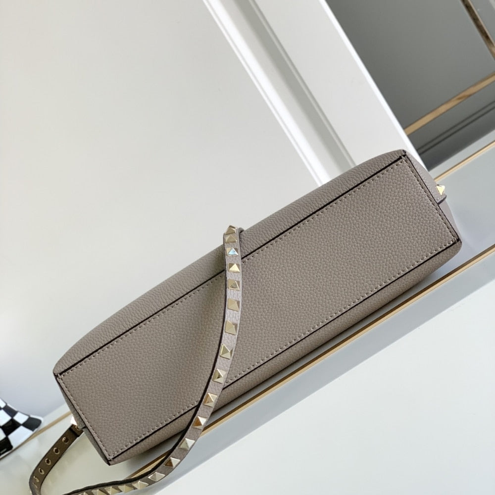 VO GARAVANI ROCKSTUD SMALL TOTE BAG GREY GENUINE 28CM