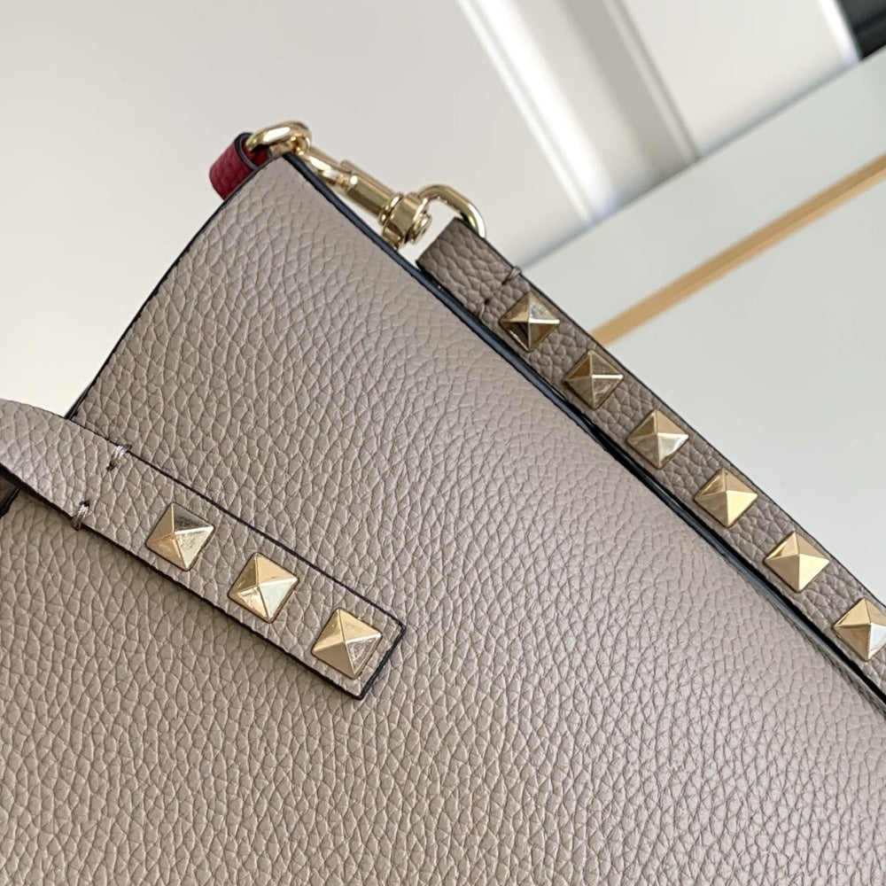 VO GARAVANI ROCKSTUD SMALL TOTE BAG GREY GENUINE 28CM