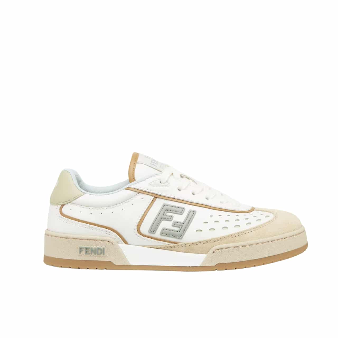 FD MATCH SUEDE LOW TOPS WHITE AND BROWN  8E8670ASB2F1RUX