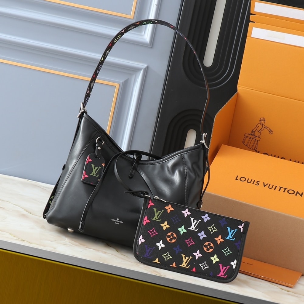 LV X TAKASHI MURAKAMI CARRYALL VIBE MM BLACK 29CM M13105