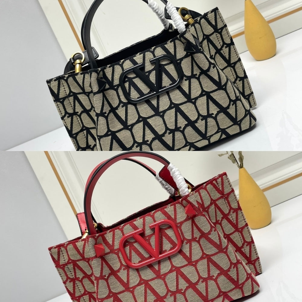 VO GARAVANI MEDIUM TOILE ICONOGRAPHE HANDBAG BLACK 25CM