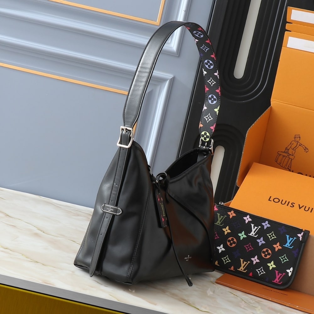 LV X TAKASHI MURAKAMI CARRYALL VIBE MM BLACK 29CM M13105