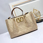 VO GARAVANI VLOGO EMBROIDERED RAFFIA TOTE BEIGE 35CM