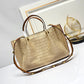 VO GARAVANI VLOGO EMBROIDERED RAFFIA TOTE BEIGE 35CM