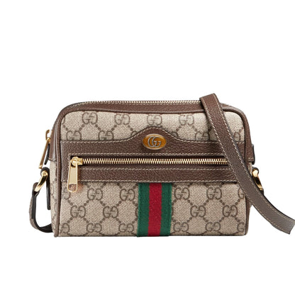 GG OPHIDIA MINI BAG BEIGE AND EBONY 17CM 517350 96IWS 8745