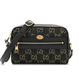 GG OPHIDIA SHOULDER BAG GG DENIM MINI BLACK 17CM