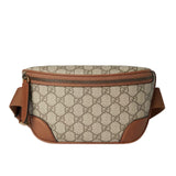GG GG EMBLEM SMALL BELT BAG BEIGE AND DARK BROWN 23CM ?821165 FAEEC 9786