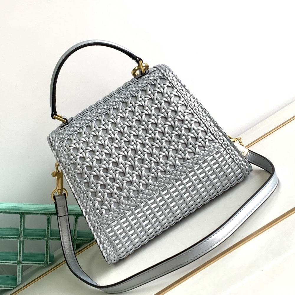 VO VLOGO TOP HANDLE BAG GREY 22CM