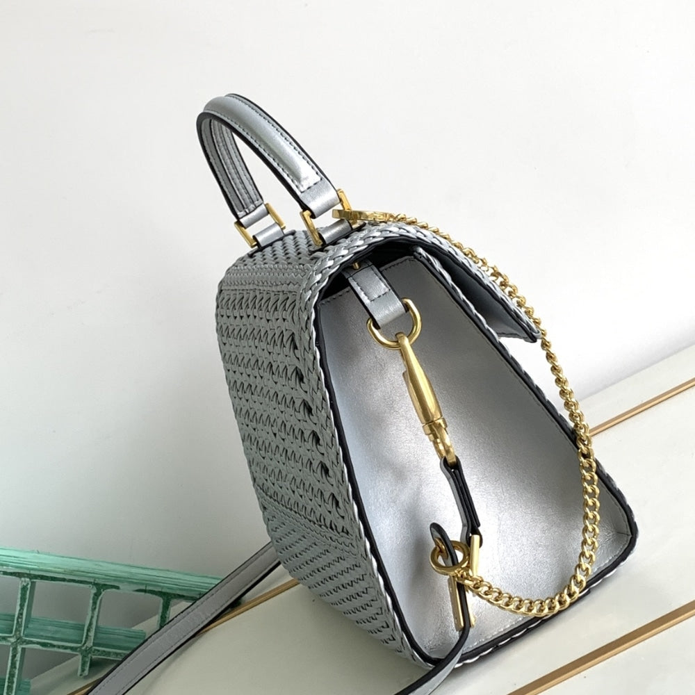 VO VLOGO TOP HANDLE BAG GREY 22CM