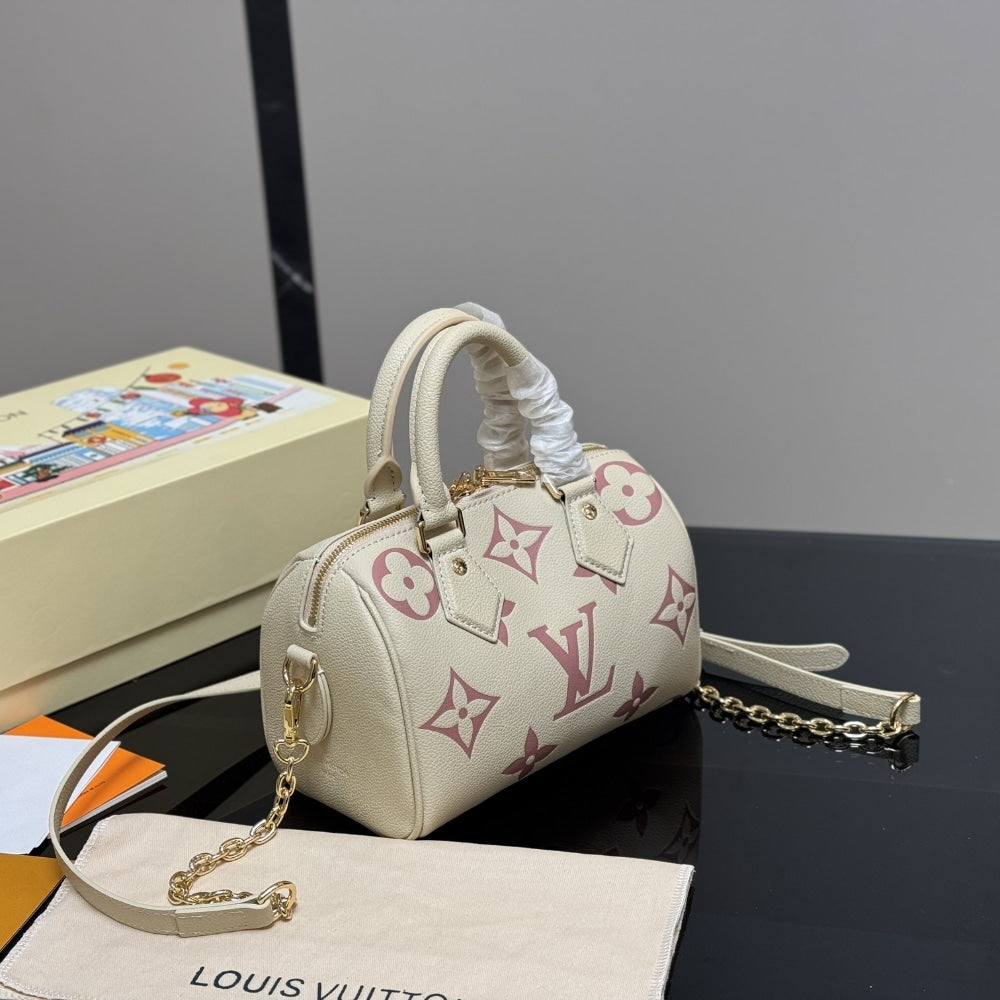 LV SPEEDY BANDOULIÈRE 20 BAG LATTE CHAMALLOW 21CM M46875