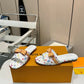 LV X TAKASHI MURAKAMI 6AM FLAT MULE WHITE 1AGZUV