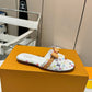 LV X TAKASHI MURAKAMI 6AM FLAT MULE WHITE 1AGZUV