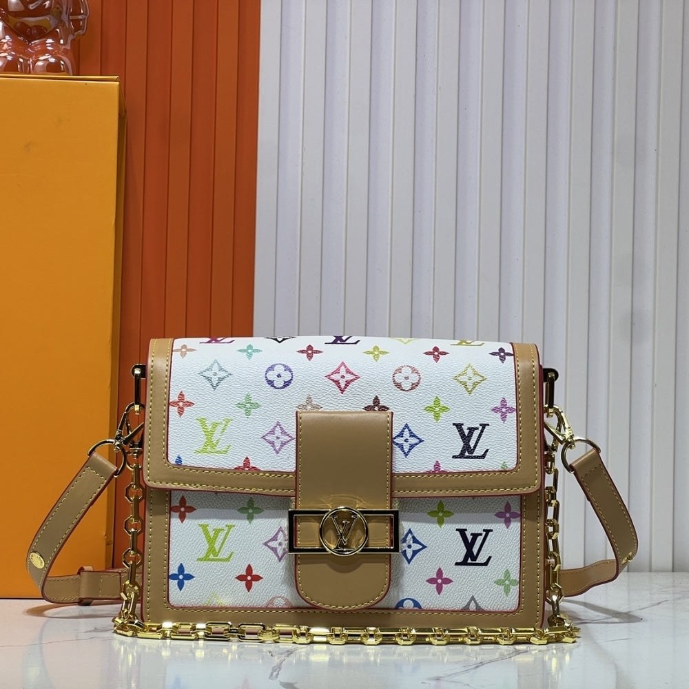 LV X MURAKAMI DAUPHINE SOFT GM MONOGRAM CANVAS WHITE 25CM M13255