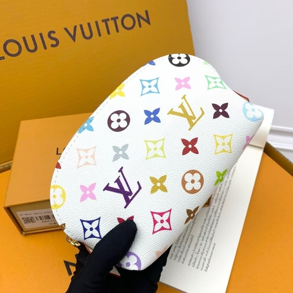 LV X MURAKAMI COSMETIC POUCH PM MONOGRAM WHITE 19CM M13744