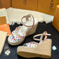 LV X TAKASHI MURAKAMI HELIOS WEDGE SANDAL WHITE 1AGYX0